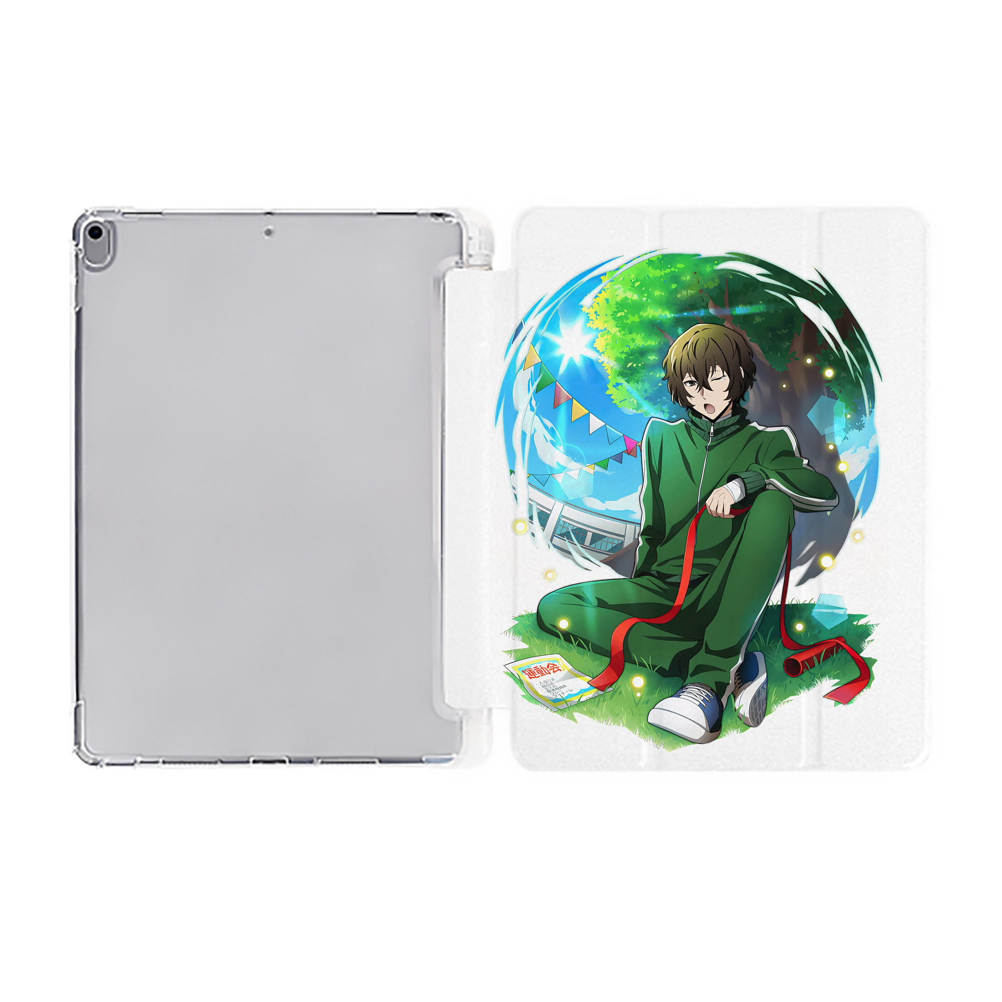 （画像用） 文豪ストレイドッグス Bungo Stray Dogs IPad ケース ペン収納付き 三つ折りスタンド PUレザー×シリコン 対応機種9.5/10.5/10.9インチ